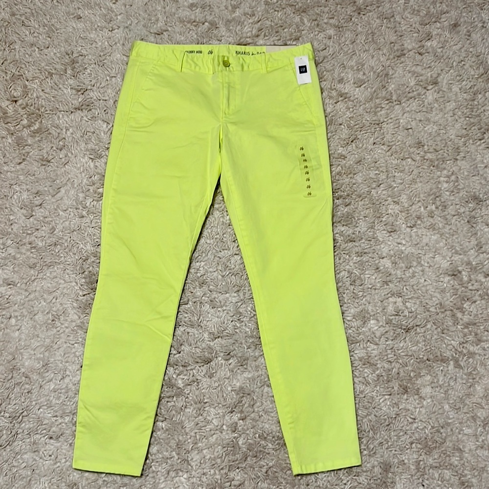 Neon Yellow Gap Women's Pants "Skinny MINI"